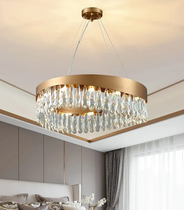 Şüşə daşlı qızılı çilçıraq TH450 - Image 6