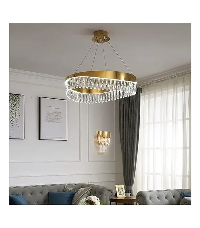Şüşə daşlı qızılı çilçıraq TH450 - Image 3