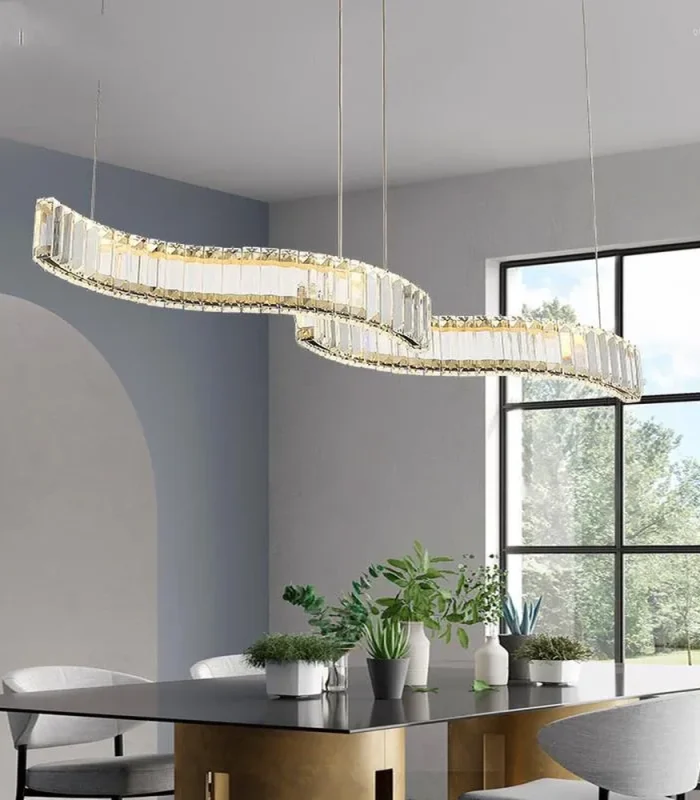 Kristal daşlı dalğalı masaüstü çilçıraq TH372 - Image 2