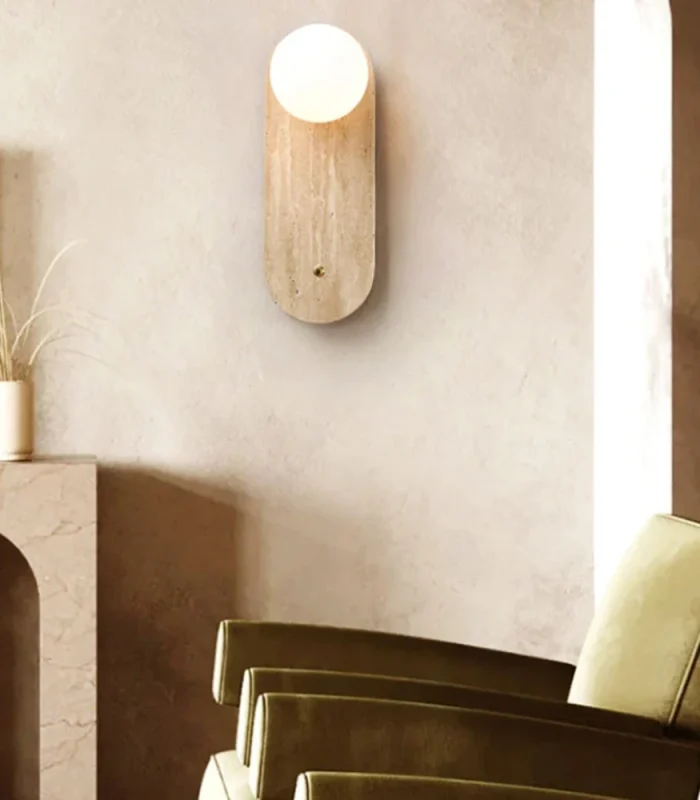 Oval travertin divar işığı B8305 - Image 3