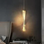 Kristal daşlı qızılı rəng asma işıq 2027 - Image 3