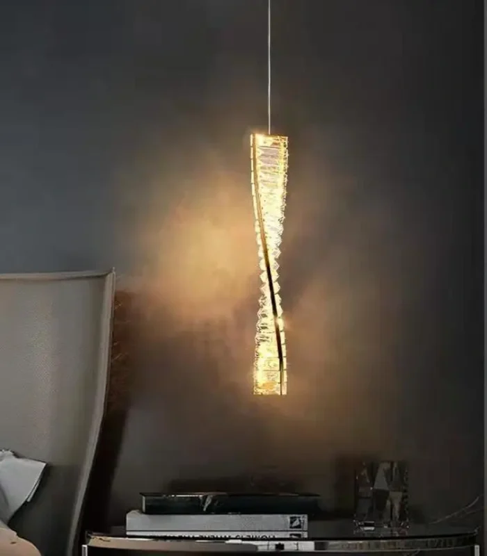 Kristal daşlı qızılı rəng asma işıq 2027 - Image 3
