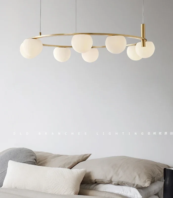 Qızılı halqa və ağ şarlı çilçıraq P1399-8 - Image 3