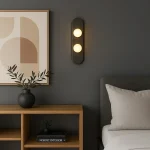 Şüşə materiallı iki şarlı divar işığı W1126 - Image 4