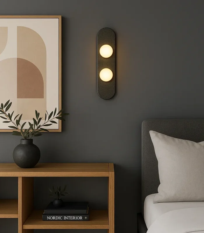 Şüşə materiallı iki şarlı divar işığı W1126 - Image 4