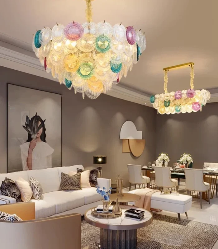 Rəngli şüşə dairəli çilçıraq TH243 - Image 4