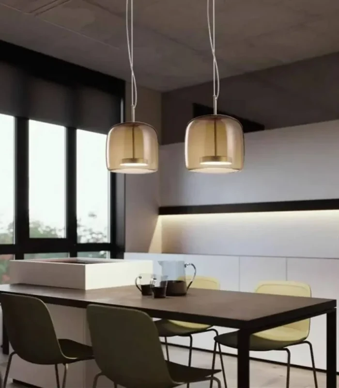 Şüşə, led işıqlı asma işıq D1487 - Image 3