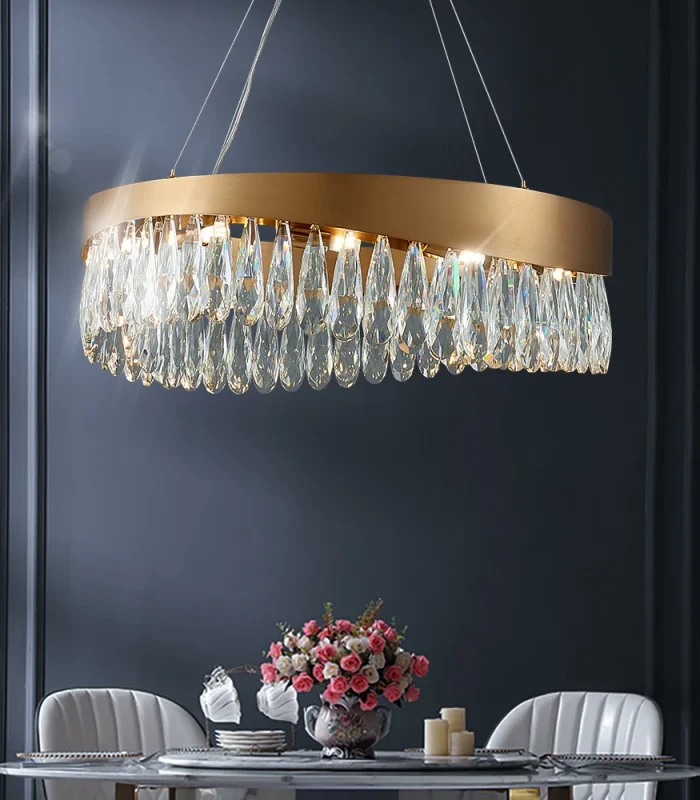 Şüşə daşlı qızılı çilçıraq TH450 - Image 4