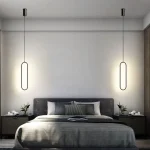 Led işıqlı qara minimalist asma işıq 1176 - Image 4