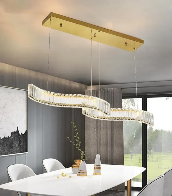 Kristal daşlı dalğalı masaüstü çilçıraq TH372 - Image 4