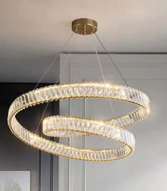 Kristal daşlı qızılı çilçıraq 2025-1000 - Image 4
