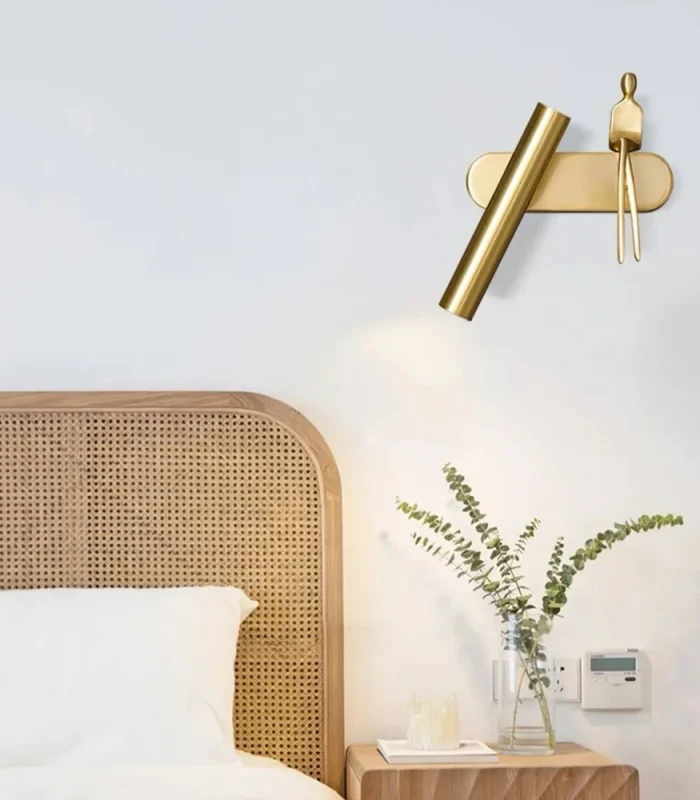 Qızılı rəng insan fiqurlu divar işığı B3431 - Image 2