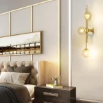 Qızılı şüşə toplu divar işığı 9025 - Image 5