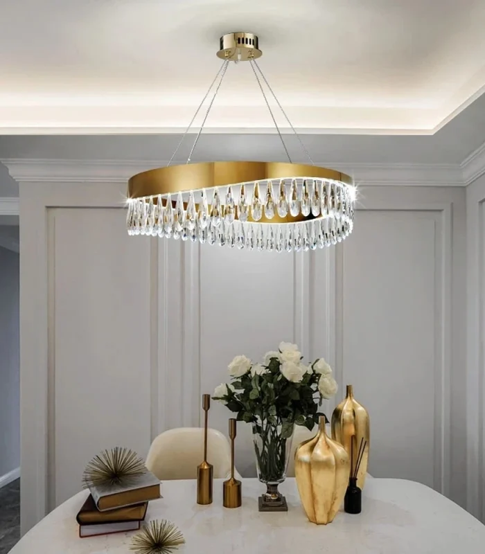 Şüşə daşlı qızılı çilçıraq TH450 - Image 5