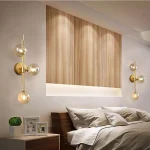 Qızılı şüşə toplu divar işığı 9025 - Image 4