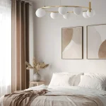 Qızılı halqa və ağ şarlı çilçıraq P1399-6 - Image 3