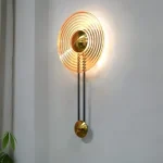 Halqa zolaqlı şüşə divar işığı W8009 - Image 2
