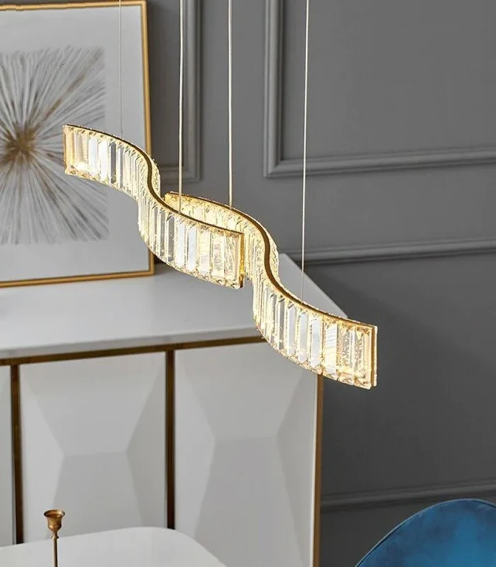 Kristal daşlı dalğalı masaüstü çilçıraq TH372 - Image 5