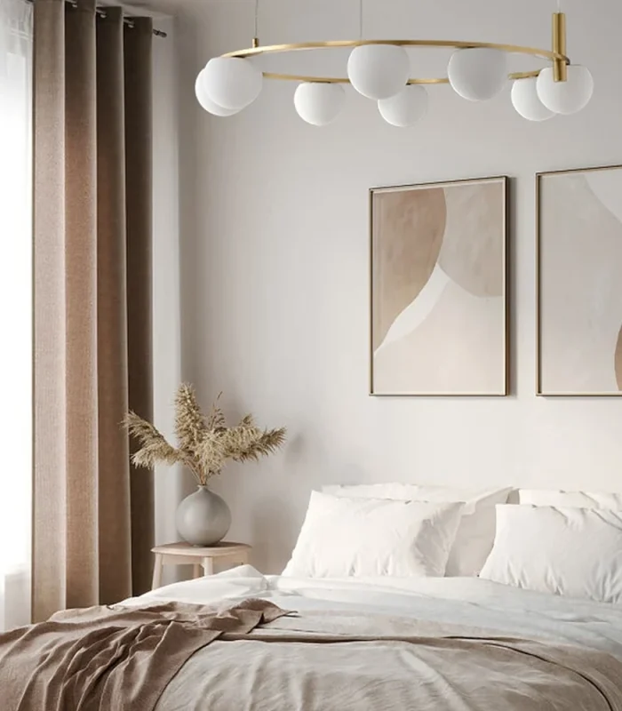 Qızılı halqa və ağ şarlı çilçıraq P1399-8 - Image 2