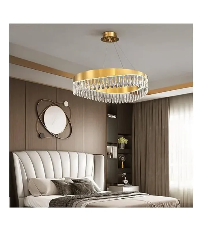 Şüşə daşlı qızılı çilçıraq TH450 - Image 2