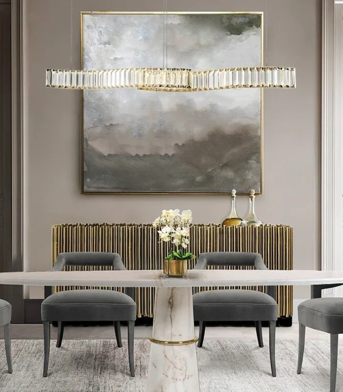 Kristal daşlı dalğalı masaüstü çilçıraq TH372 - Image 7