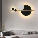 Dairəvi qara minimalist divar işığı 3106 - Image 4