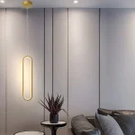 Led işıqlı qızılı minimalist asma işıq 1176 - Image 2
