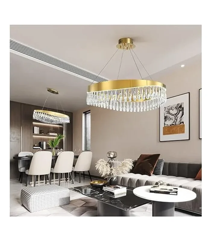 Şüşə daşlı qızılı çilçıraq TH450 - Image 8