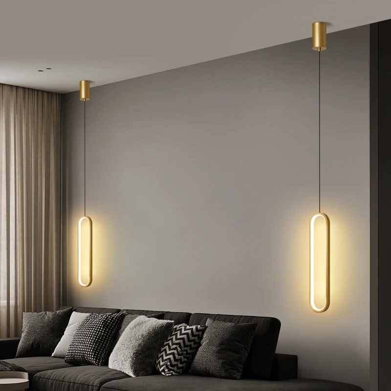 Led işıqlı qızılı minimalist asma işıq 1176